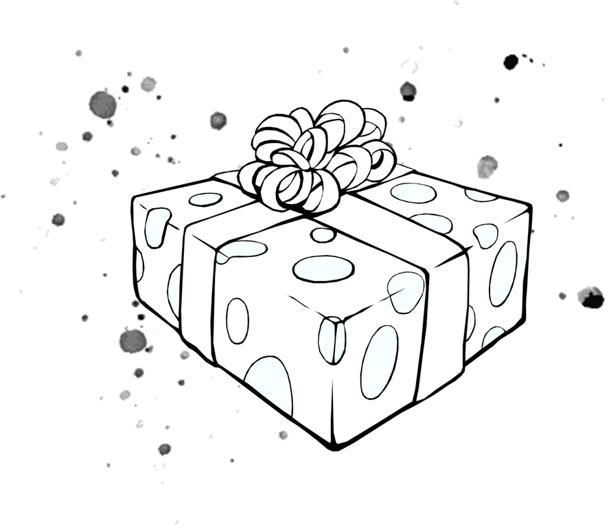 Sketch of a wrapped gift box  free image by rawpixel.com / Noon